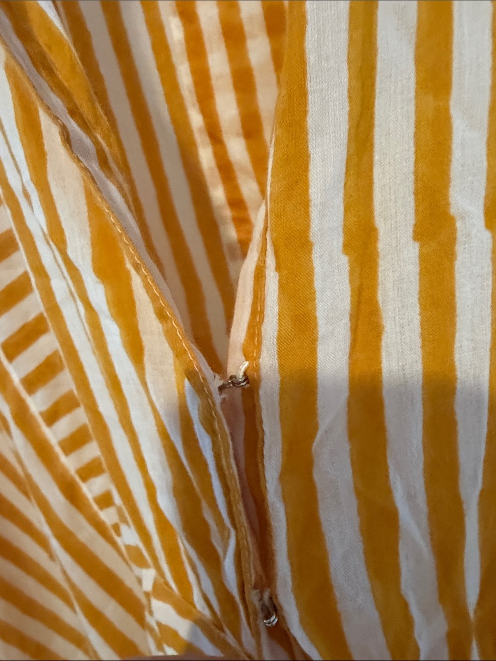 Emerson Fry Caftan Marigold Stripe OS S M L Organic Cotton Block Print Dyed - Picture 6 of 8